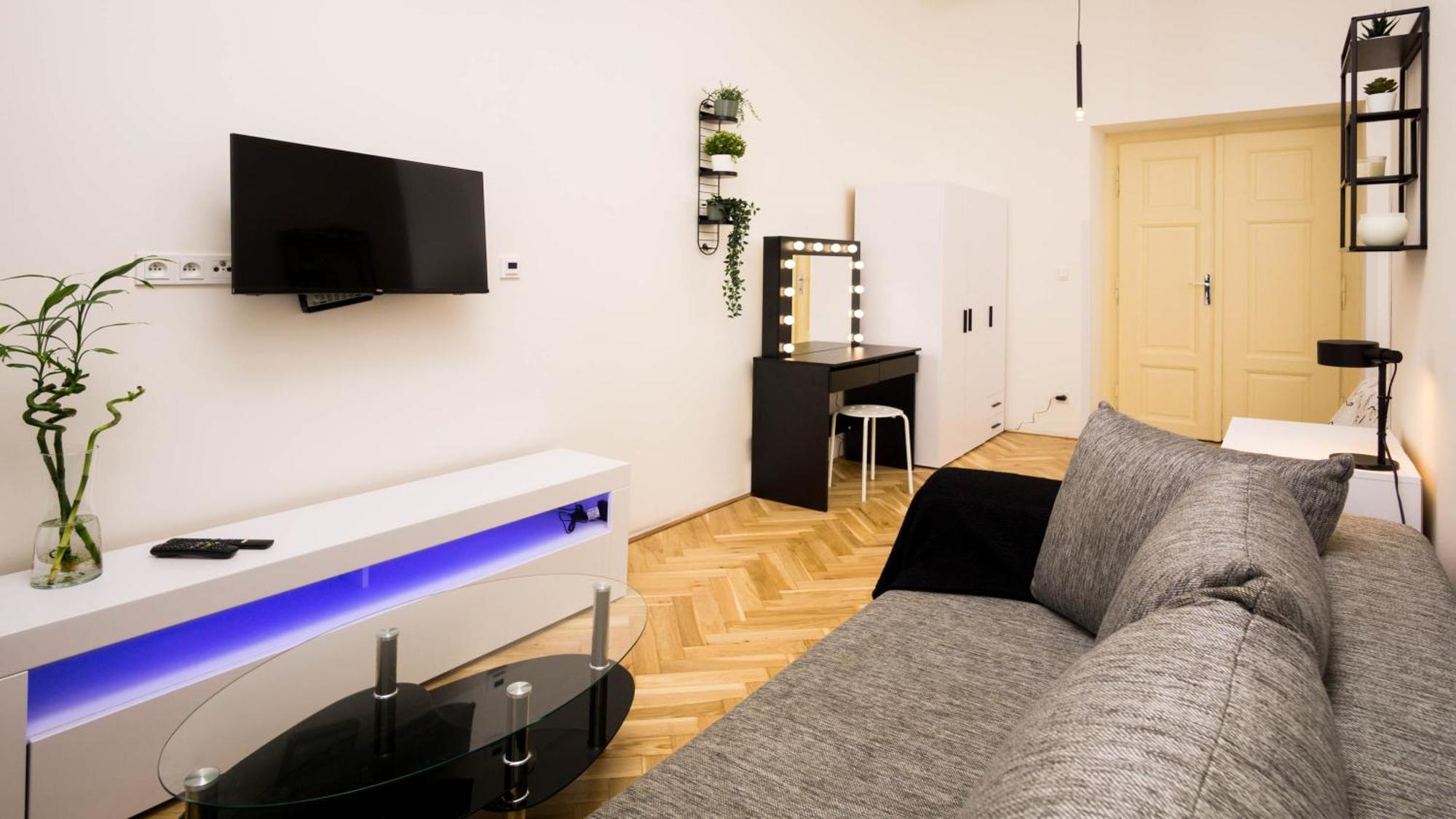 Black & White Apartment Prague By Wenceslas Square And Muzeum Exterior photo