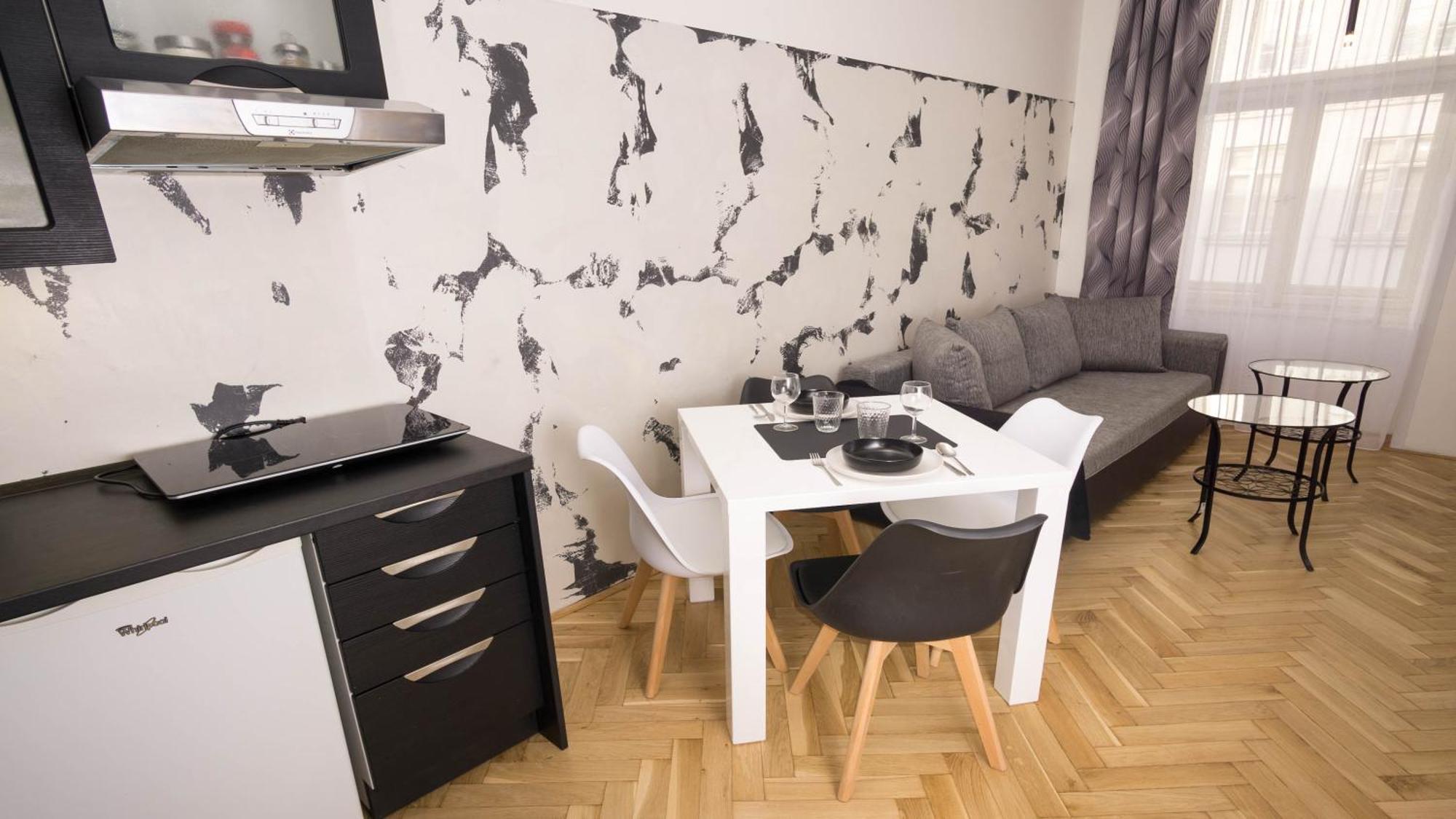 Black & White Apartment Prague By Wenceslas Square And Muzeum Room photo